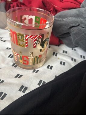 Festive 'Merry Christmas' Frosted Glass Holiday Tumbler